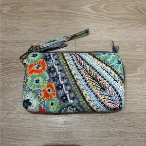 Vera Bradley Floral and Paisley Wristlet Clutch citrus paisley